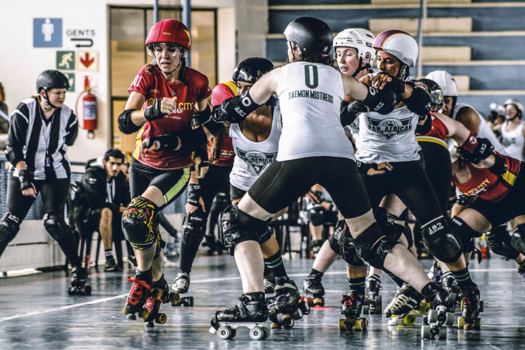 On a roll: Skater women hit hard